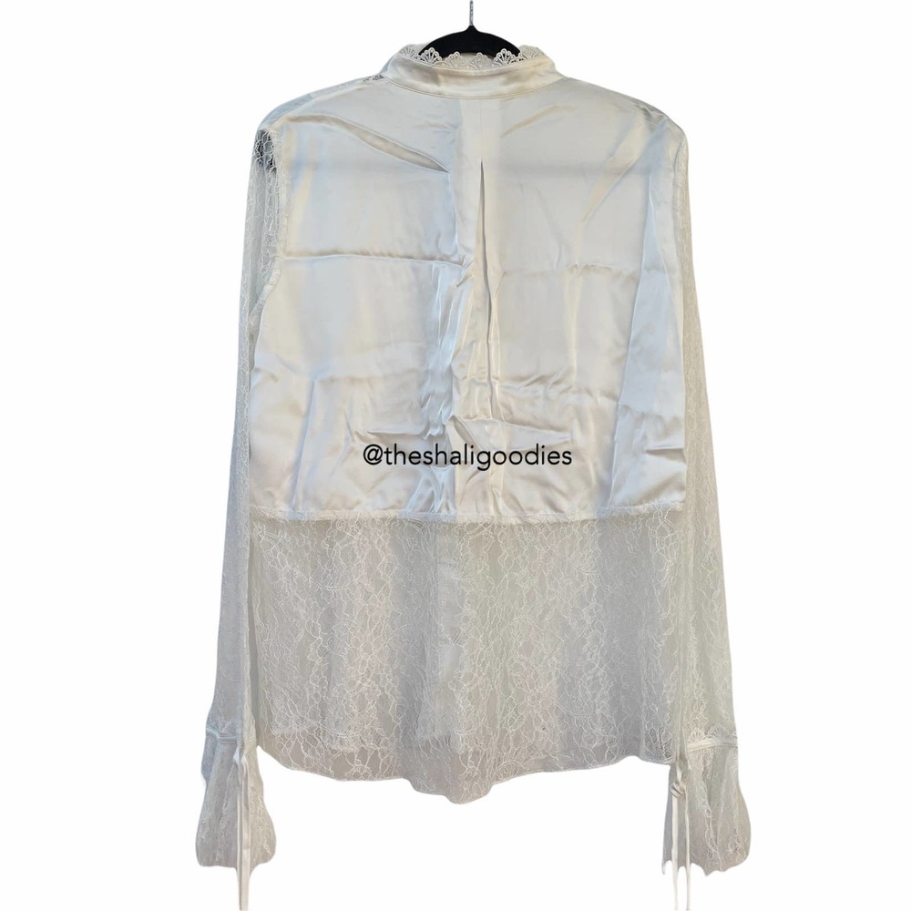AJE Veil Lace Shirt Ivory White Button Down Top - Picture 7 of 11